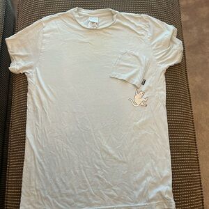 EUC Rip N Dip pocket tee size small pale blue cat